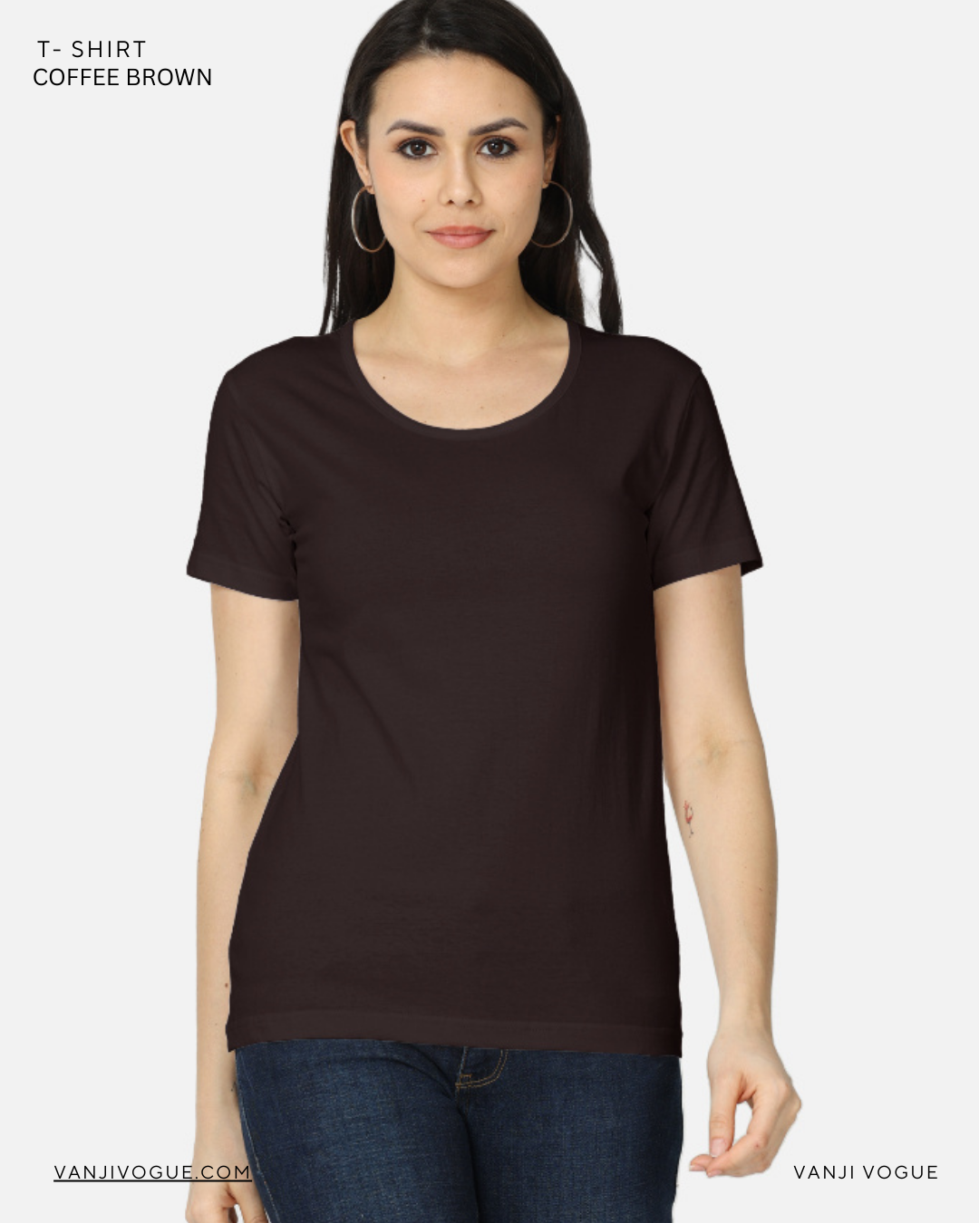 Women's Classic T-Shirt-Coffee Brown