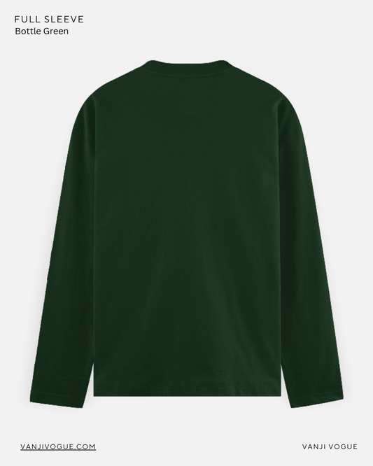 Men's Full Sleeve T-Shirt-Bottle green