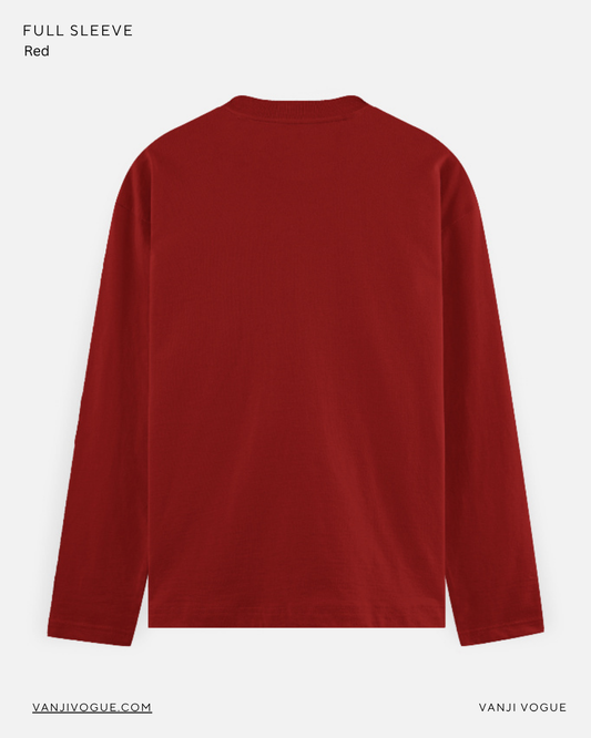 Men's Full Sleeve T-Shirt-Red
