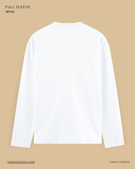 Men's Full Sleeve T-Shirt-White