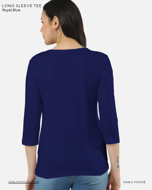 Women's Long Sleeve Tee-Royal Blue