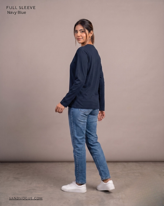Full Sleeve T-Shirt - Navy Blue