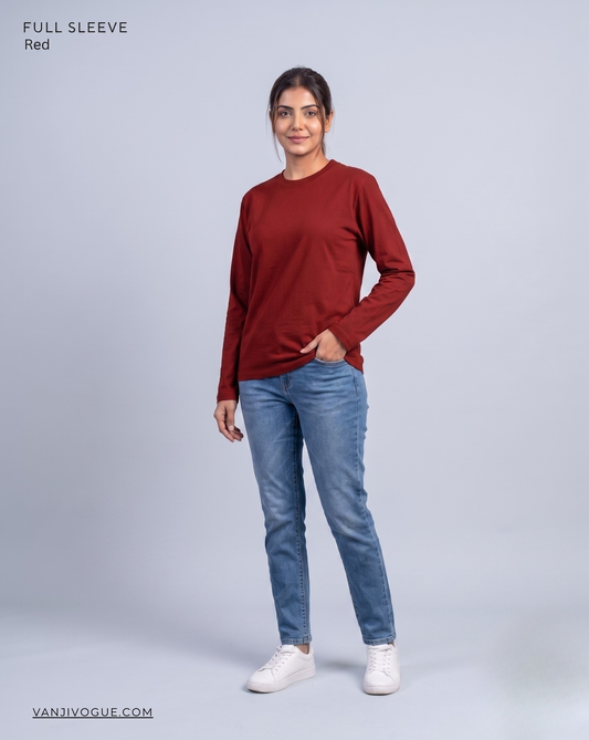Full Sleeve T-Shirt-Red