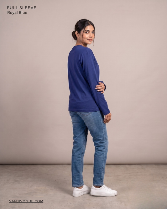 Full Sleeve T-Shirt-Royal Blue