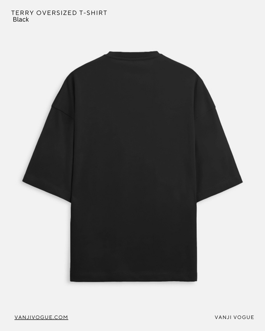 Unisex Terry Oversized Tee - Black