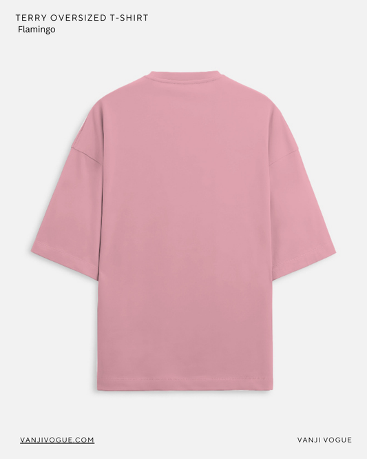 Unisex Terry Oversized Tee - Flamingo