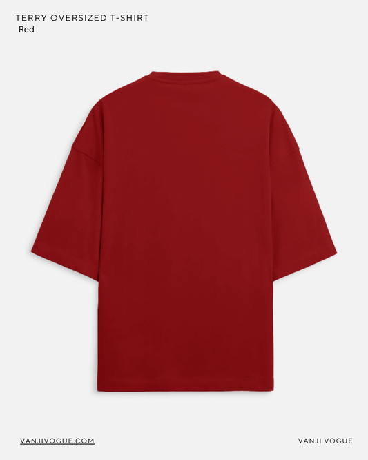 Unisex Terry Oversized Tee - Red