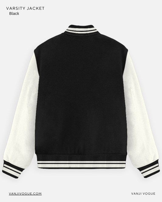 Unisex Varsity Jacket-Black
