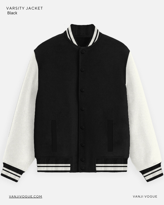 Unisex Varsity Jacket-Black