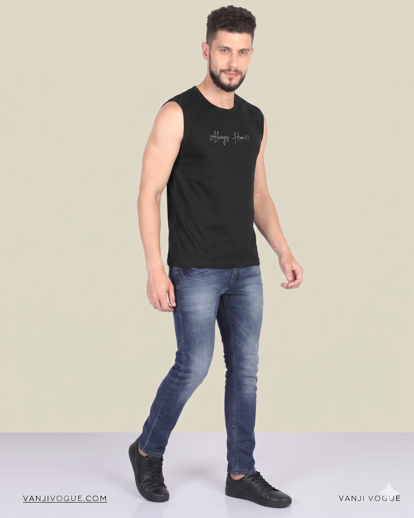 Men's Sleeveless Always HIM - Black