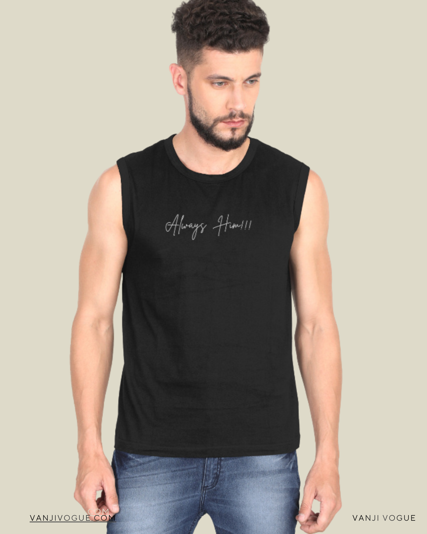 Men's Sleeveless Always HIM - Black