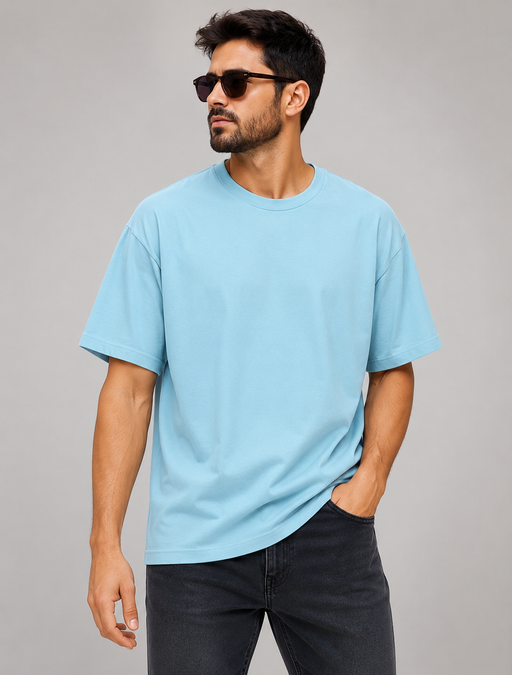 Unisex Oversized Classic T-Shirt-Baby Blue - view 1