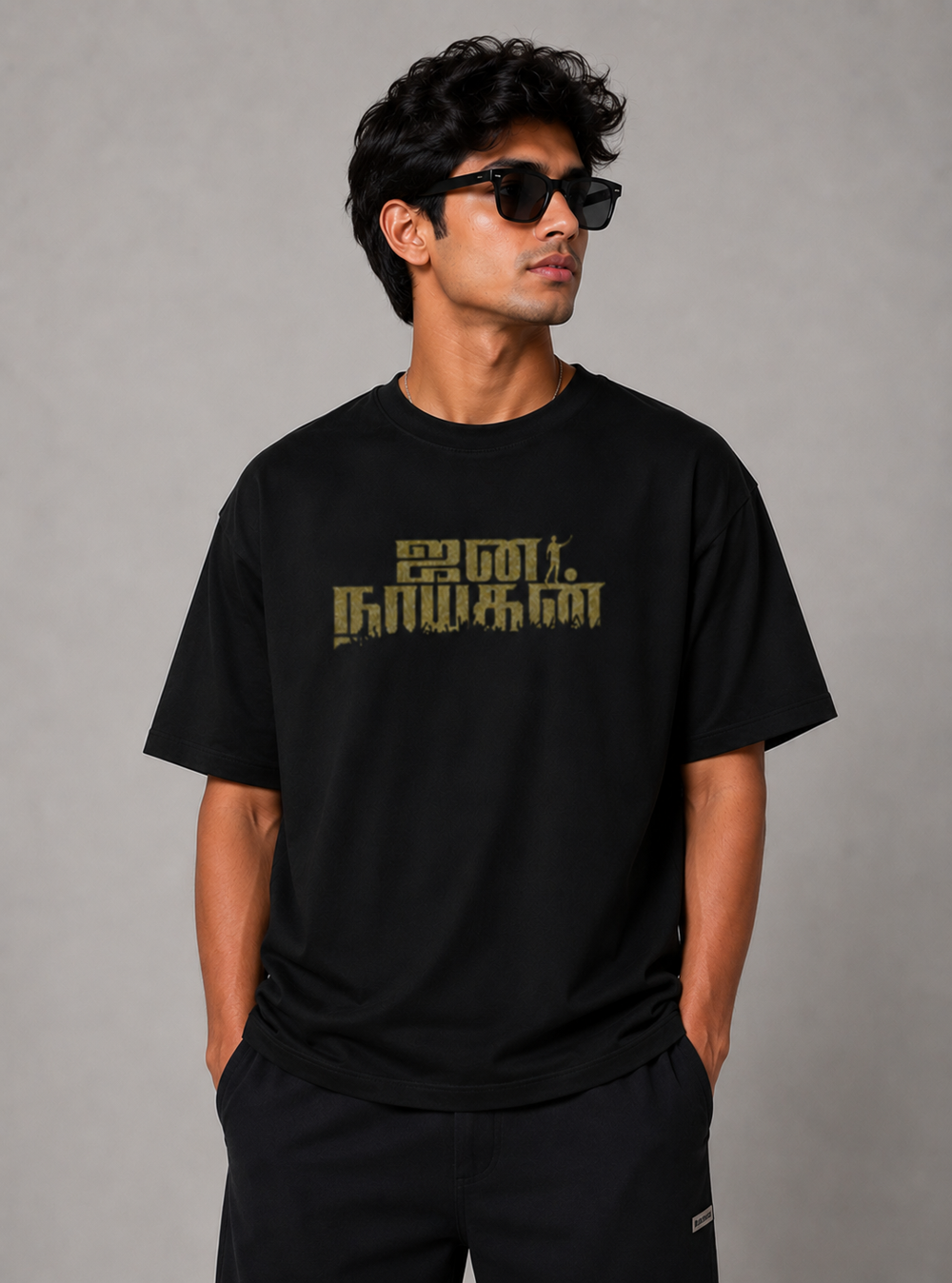 Jana Nayagan Statement T-Shirt – Black Regular Fit - view 1
