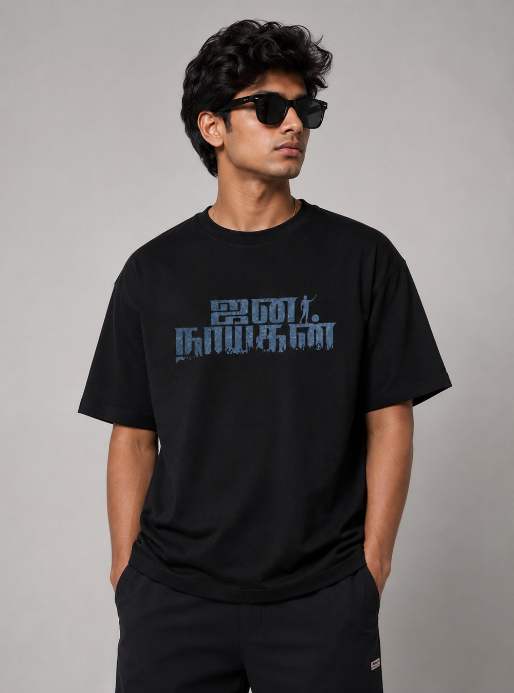 Relaxed Fit Black Graphic Tee – Premium Cotton - view 2
