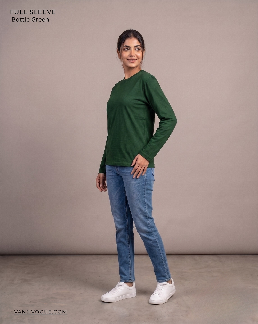 Full Sleeve T-Shirt-Bottle green - view 2