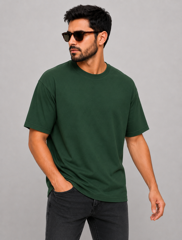 Unisex Oversized Classic T-Shirt-Bottle Green