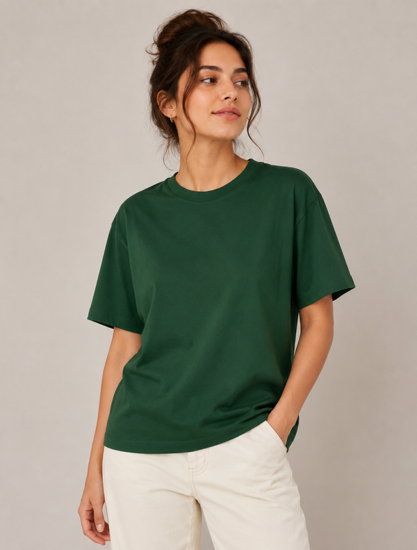 Unisex Oversized Classic T-Shirt-Bottle Green — alternate view