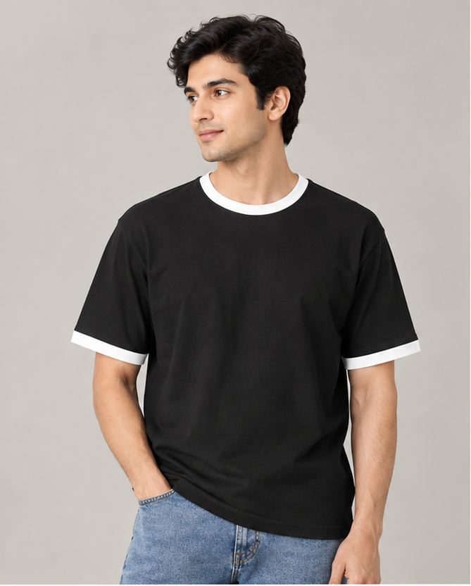 White & Black Ringer T-Shirt - view 1
