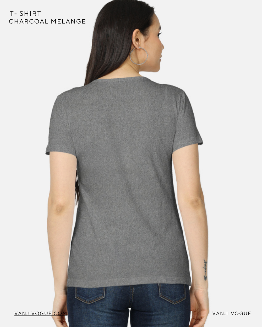 Women's Classic T-Shirt-Charcoal Melange - view 2