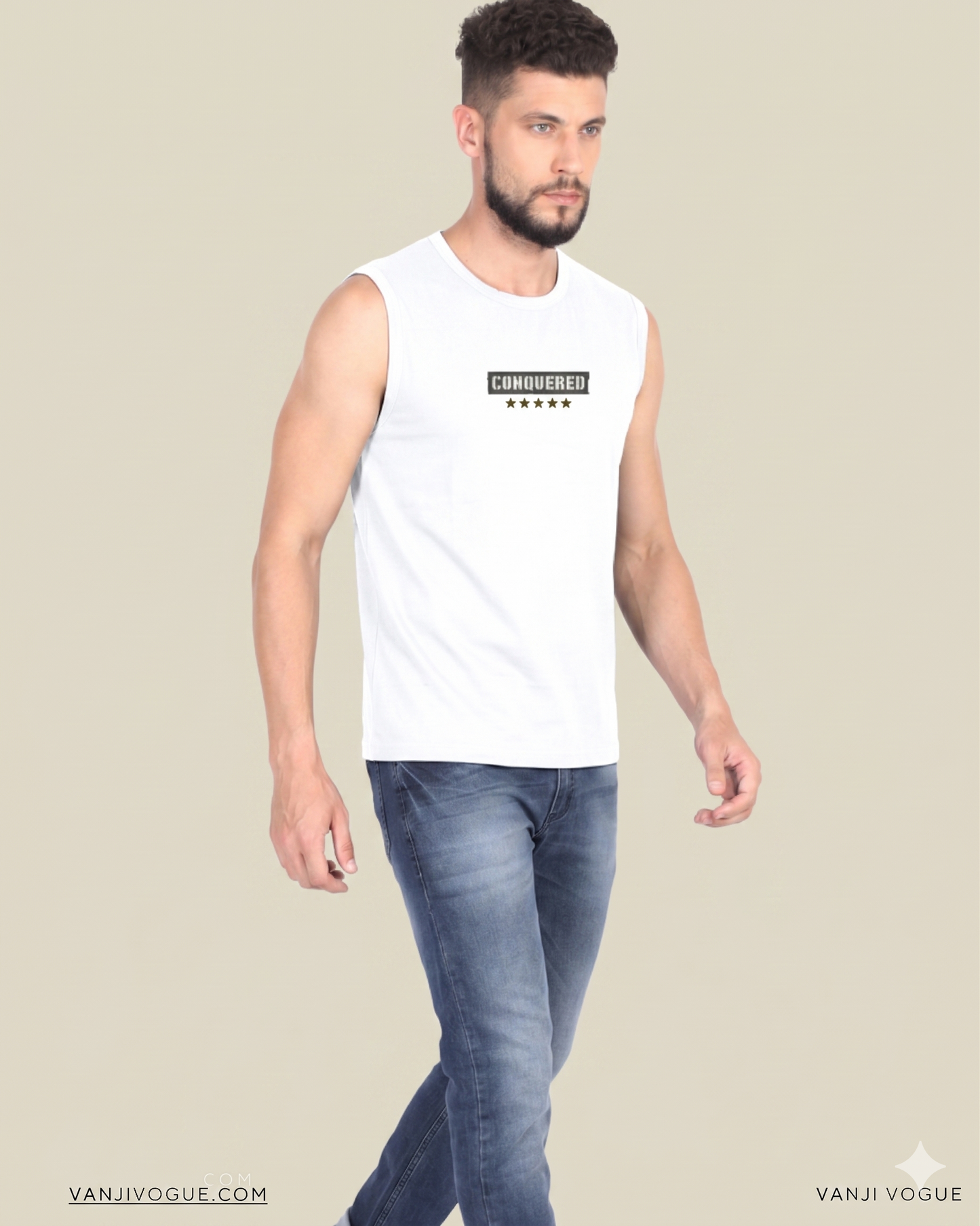 Men's Sleeveless Conquered - White