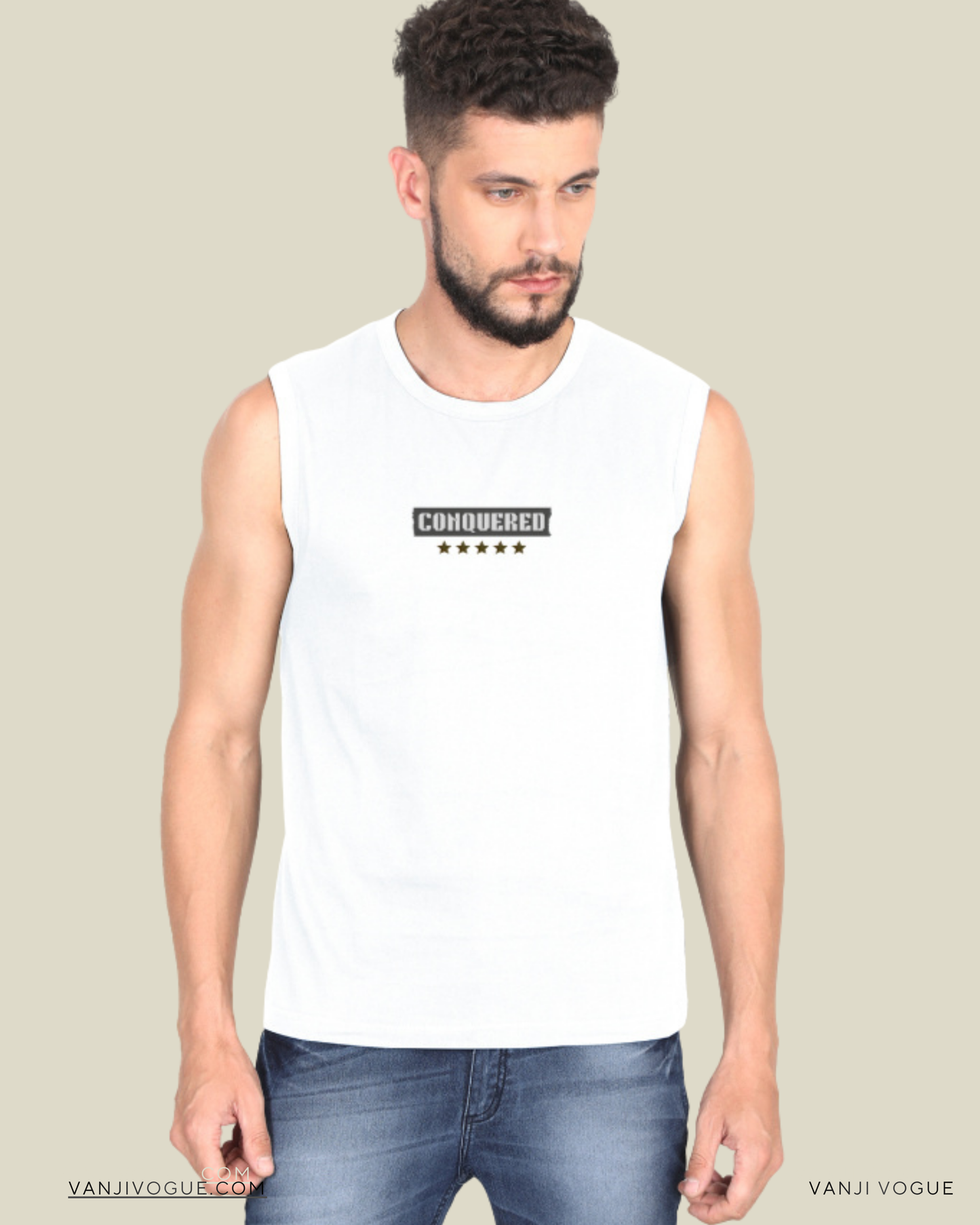 Men's Sleeveless Conquered - White