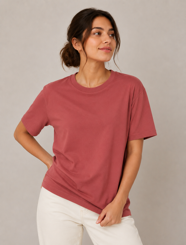 Unisex Oversized Classic T-Shirt-Coral — alternate view