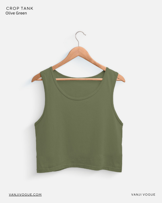 Crop Tank-Olive Green
