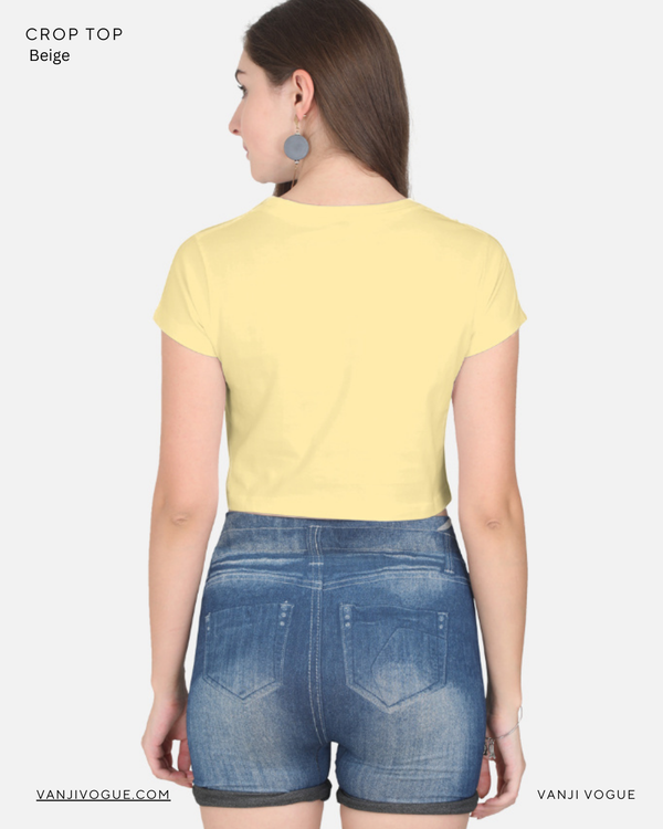 Crop Top-Beige — alternate view