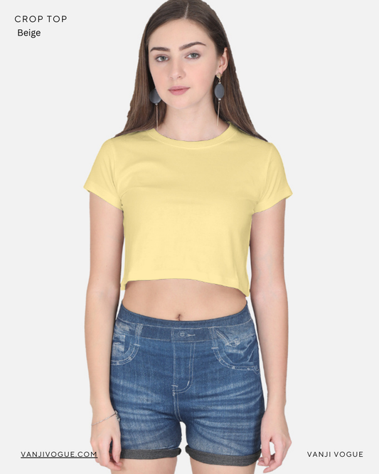 Crop Top-Beige