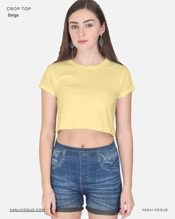 Crop Top-Beige