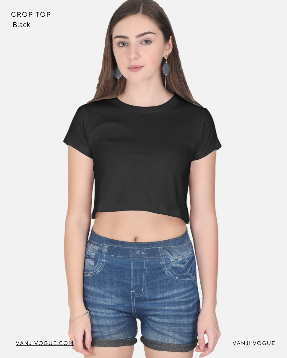 Crop Top-Black - view 1