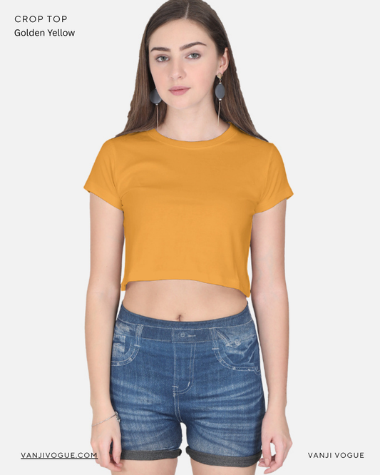 Crop Top-Golden Yellow