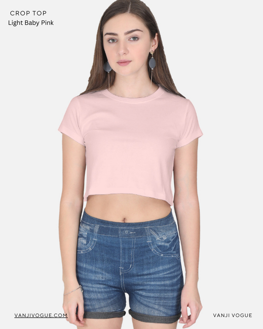 Crop Top-Light Baby Pink