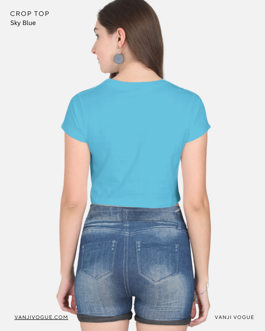 Crop Top-Sky Blue