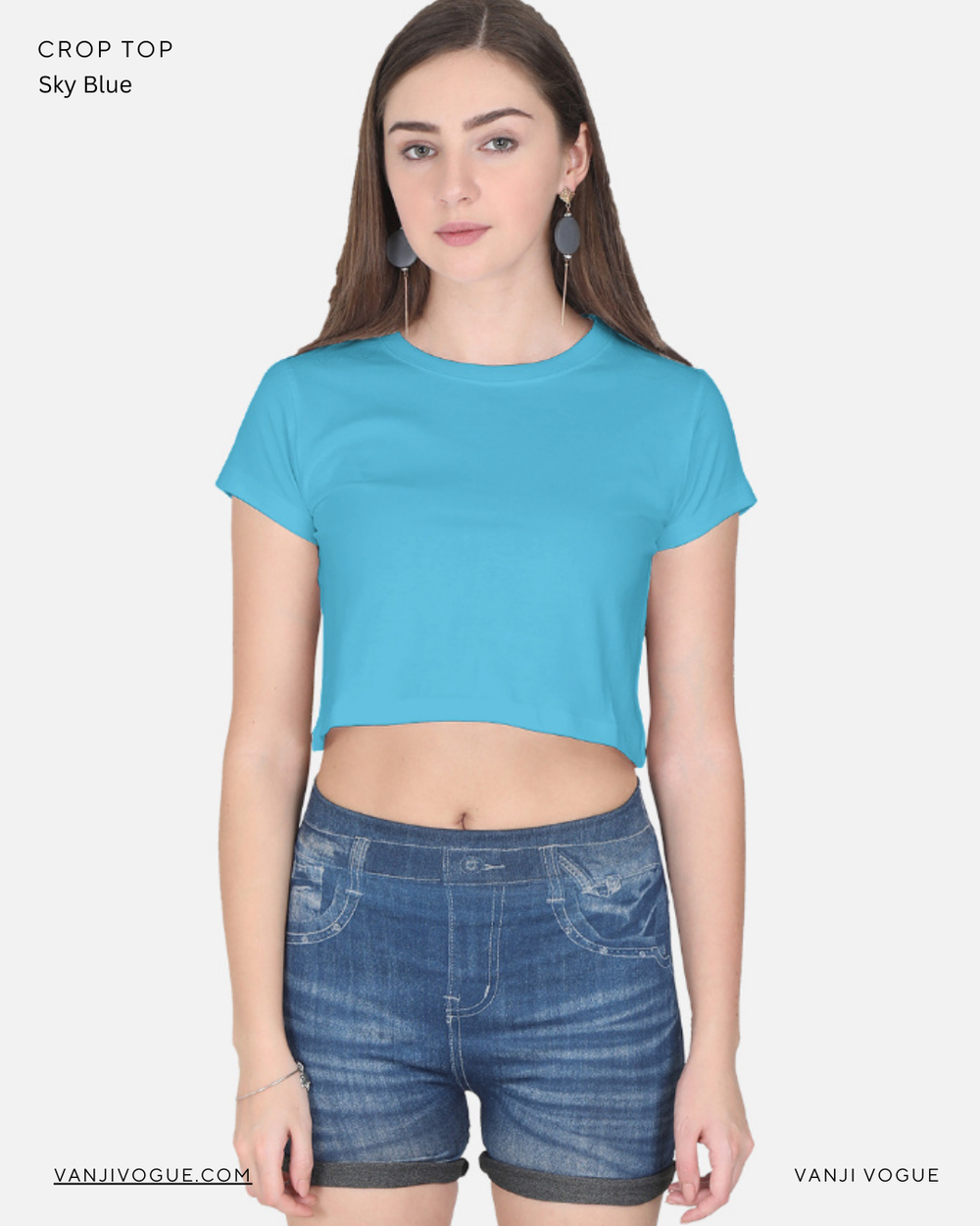 Crop Top-Sky Blue - view 1