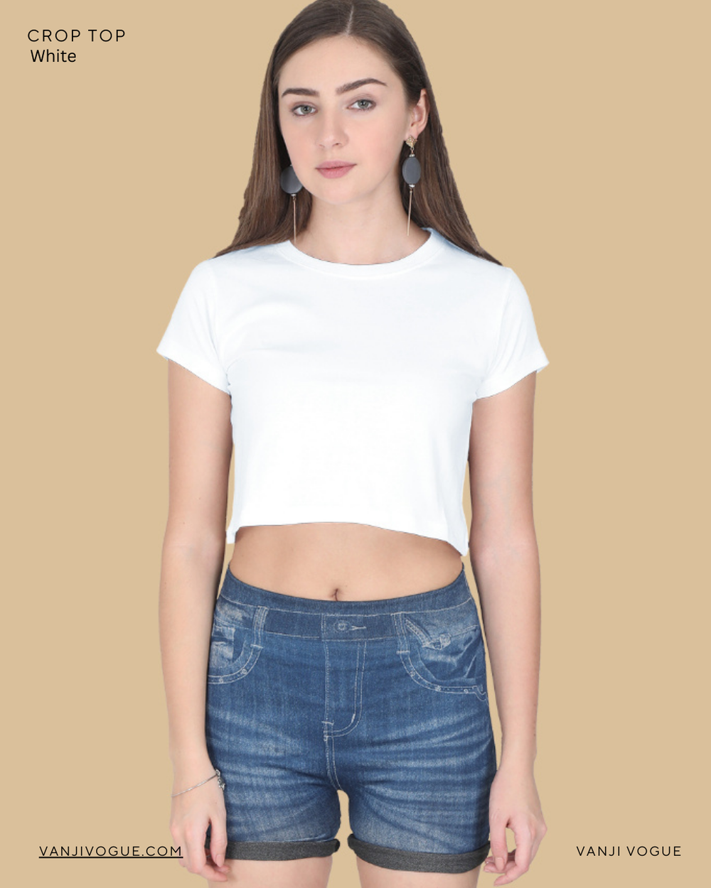 Crop Top-White - view 1