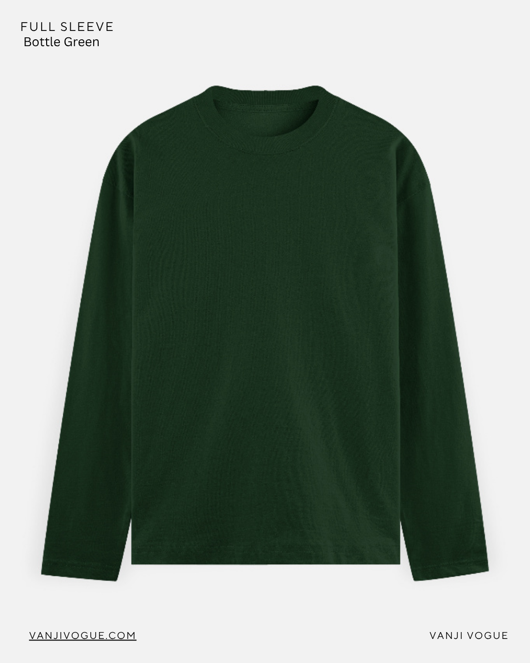 Men's Full Sleeve T-Shirt-Bottle green