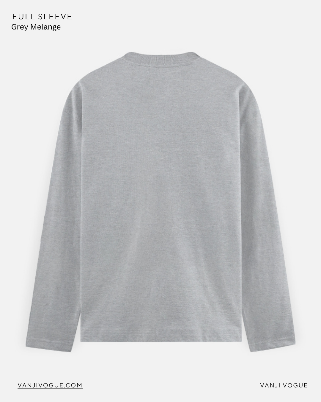 Men's Full Sleeve T-Shirt-Grey Melange