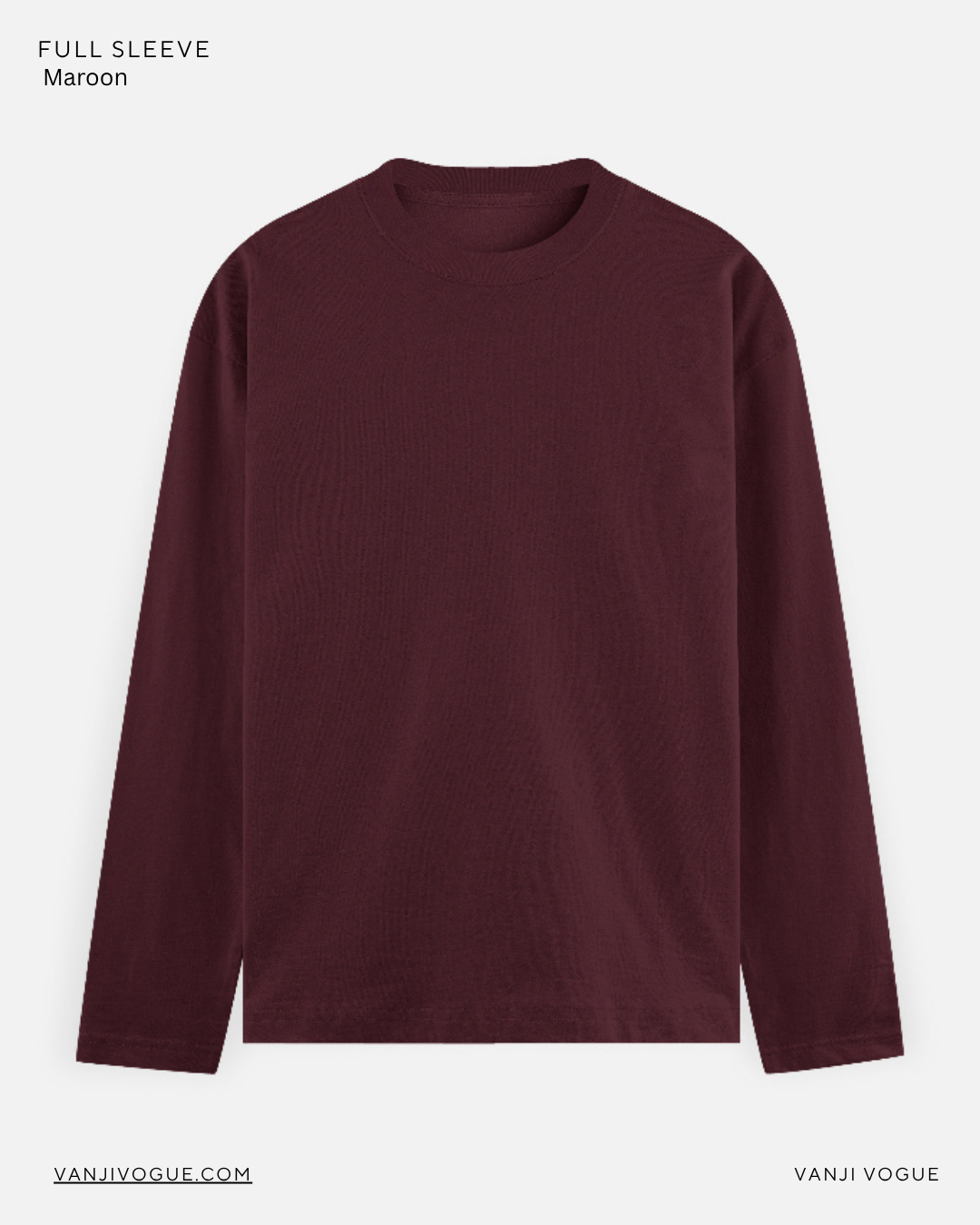 Men's Full Sleeve T-Shirt-Maroon
