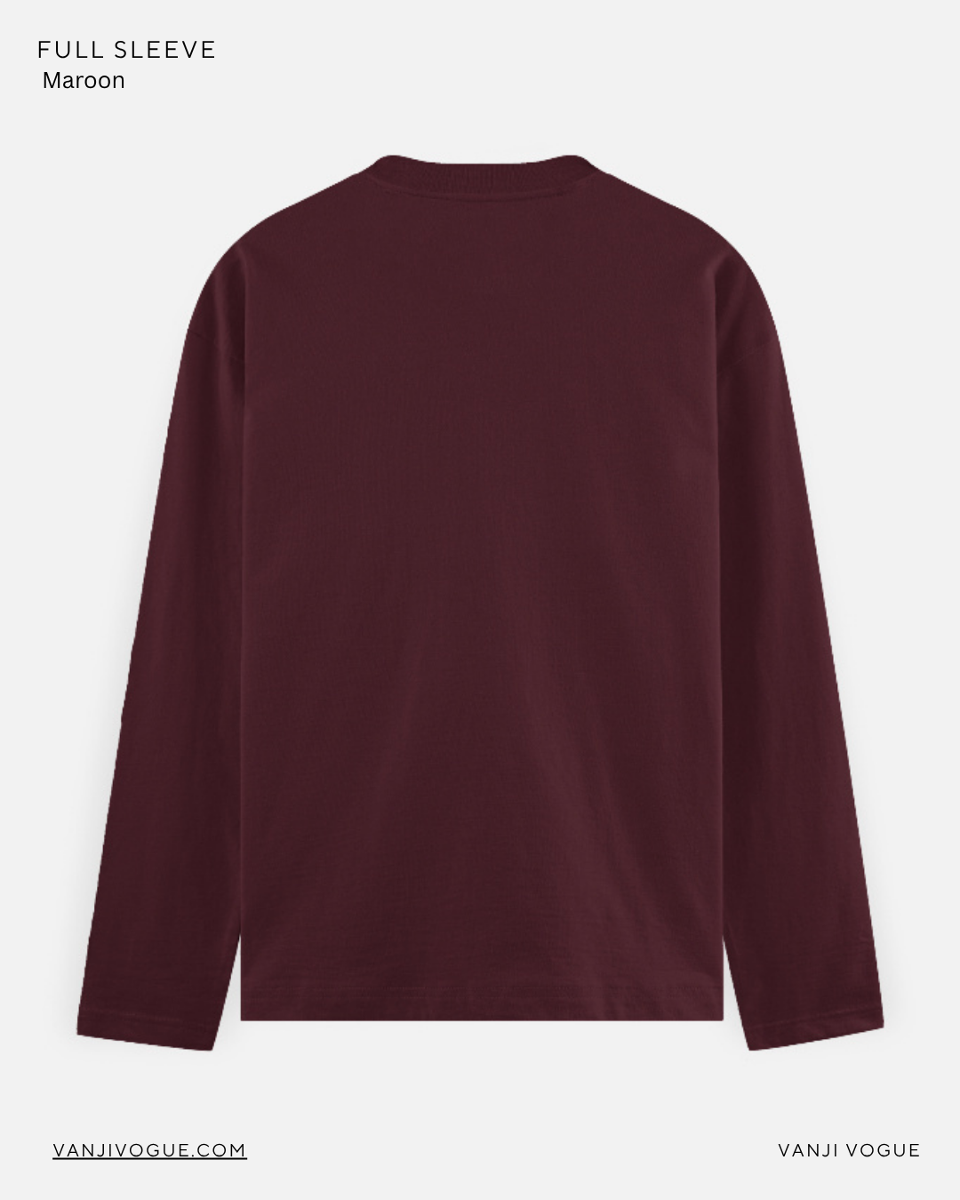 Men's Full Sleeve T-Shirt-Maroon