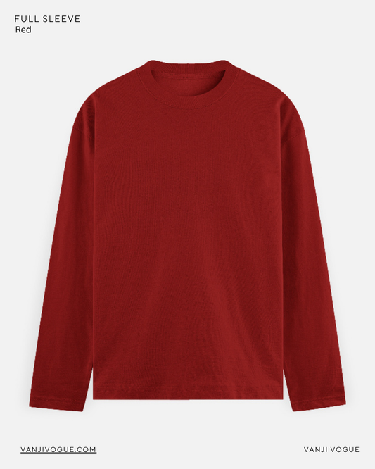 Men's Full Sleeve T-Shirt-Red