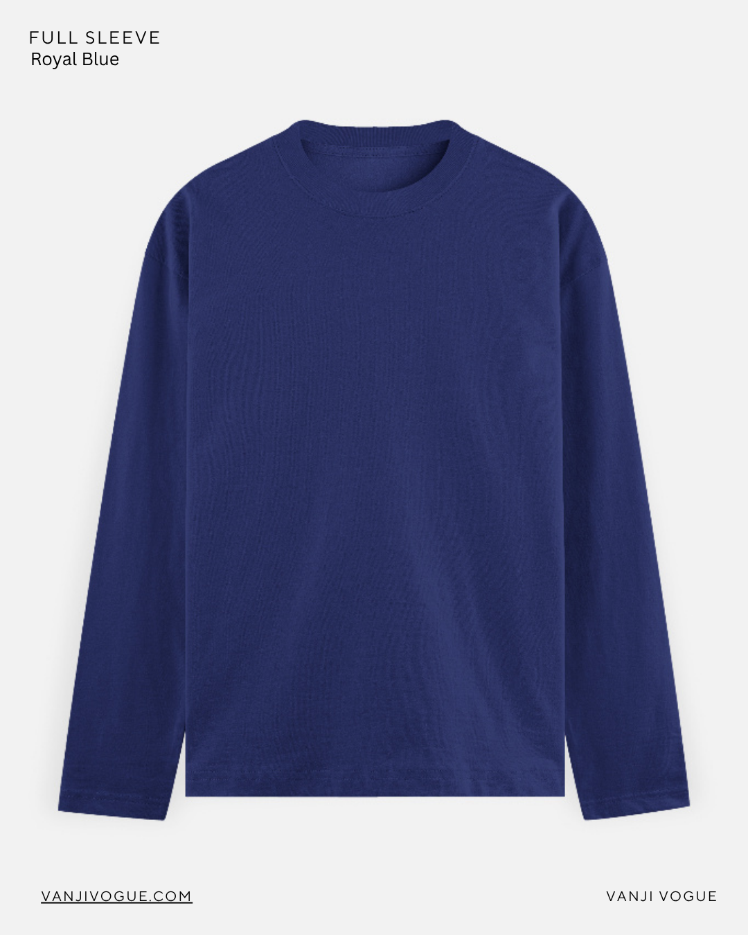 Men's Full Sleeve T-Shirt-Royal Blue