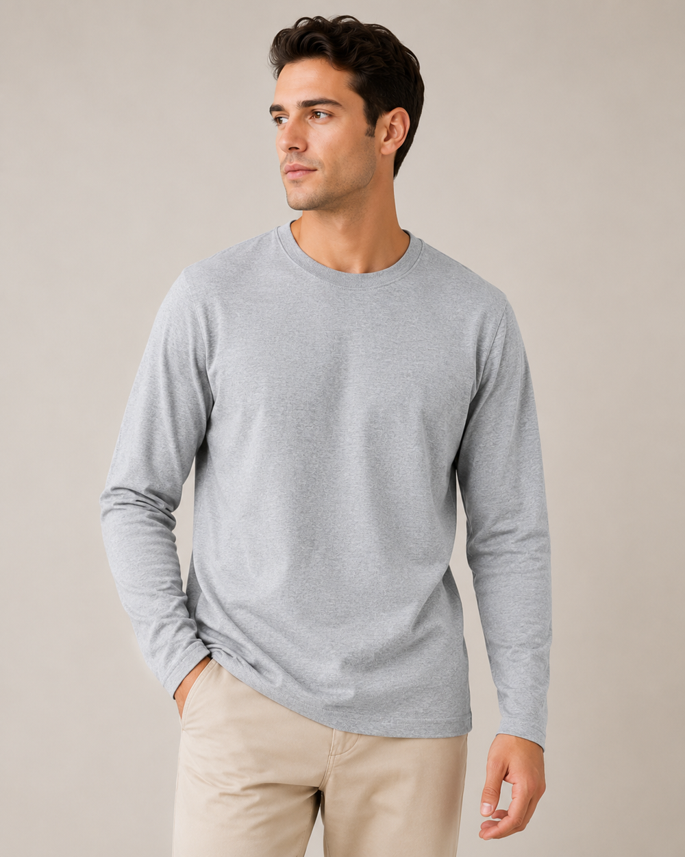 Full Sleeve T-Shirt – Grey Melange - view 1