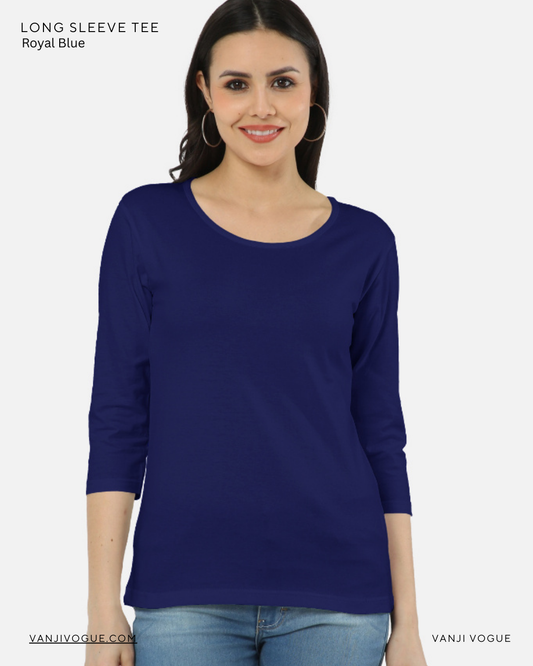 Women's Long Sleeve Tee-Royal Blue