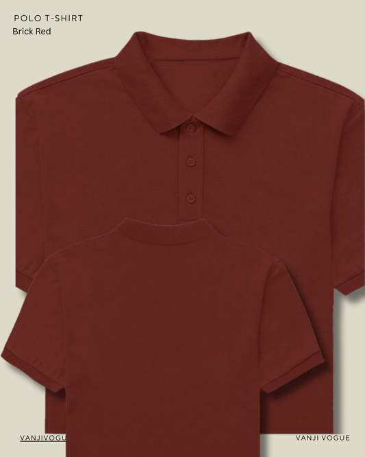 Men's Polo-Brick Red