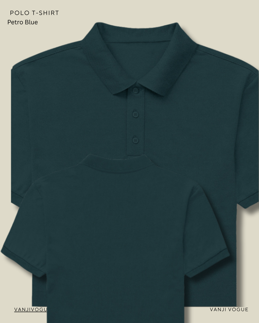 Men's Polo-Petrol Blue