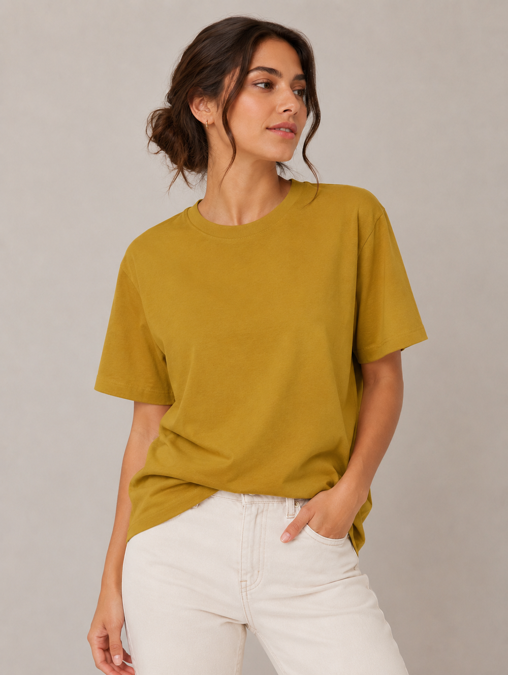 Unisex Oversized Classic T-Shirt-Mustard Yellow - view 2