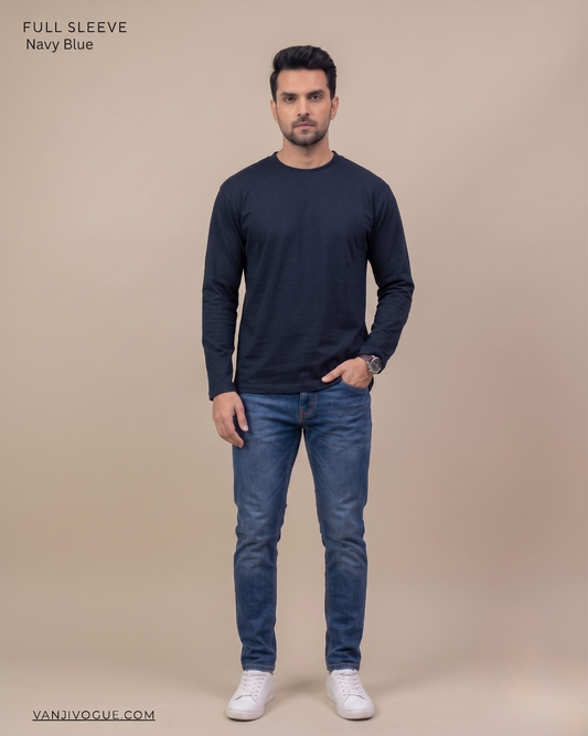 Full Sleeve T-Shirt - Navy Blue