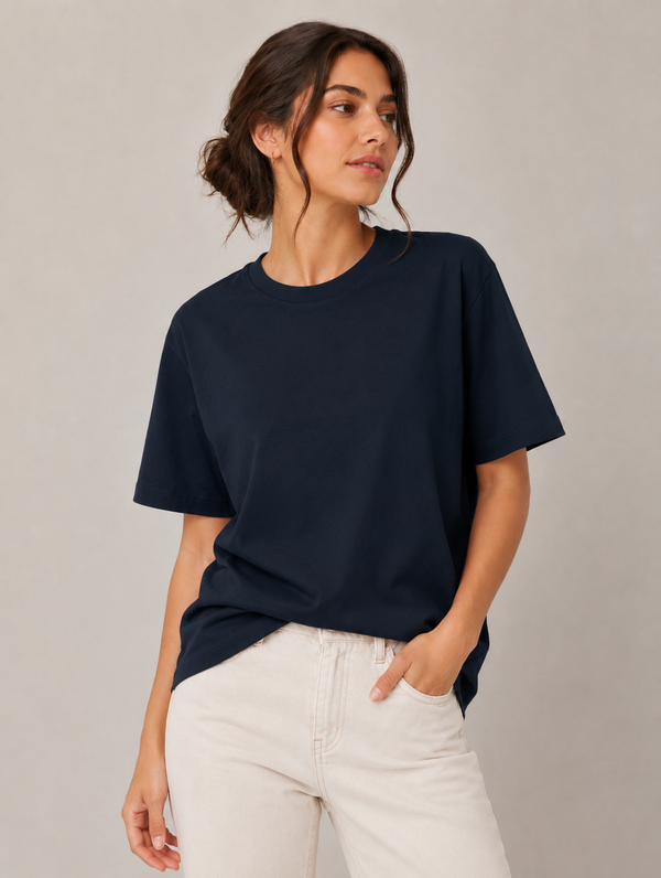 Unisex Oversized Classic T-Shirt-Navy Blue