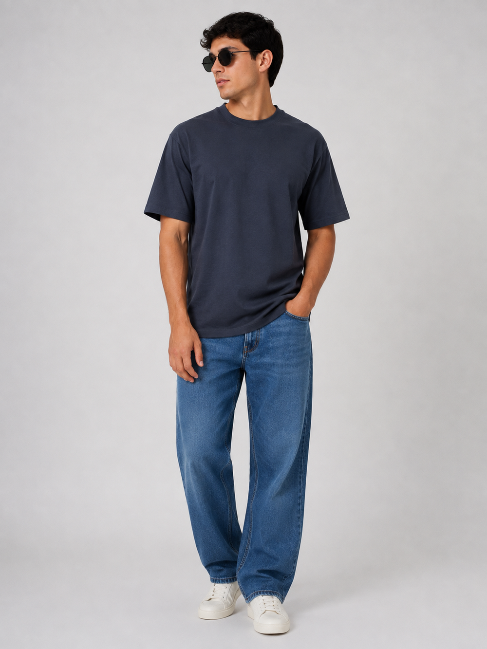 Basic Tee — Navy Melange - view 4